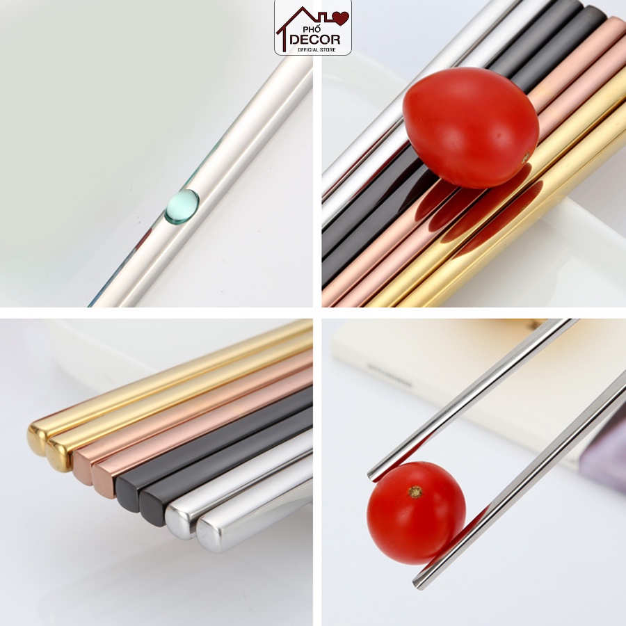 Đũa Phố Decor Chất Liệu INOX Cao Cấp Không Bám Dính Kiểu Dáng Sang Trọng