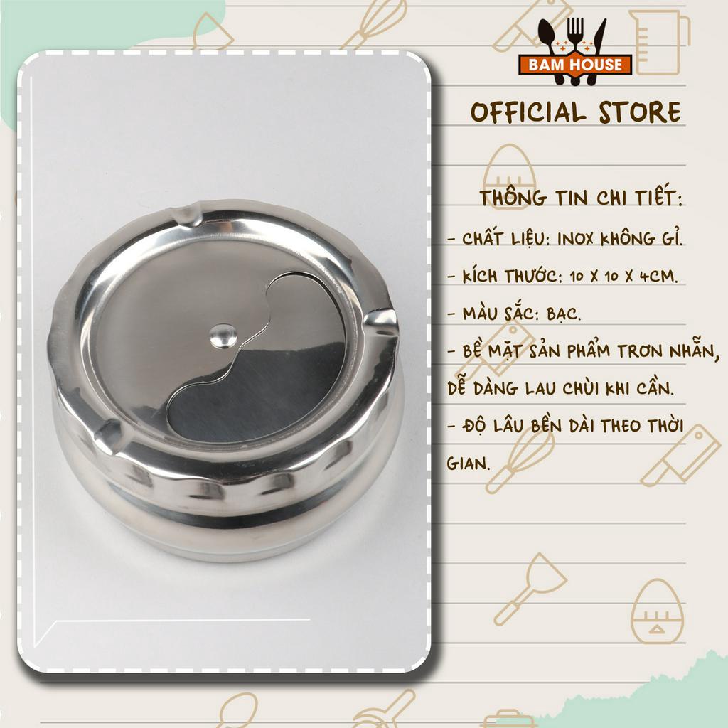 Gạt tàn thuốc inox  xoay tròn loại lớn cao cấp GT01 – Gia dụng bếp
