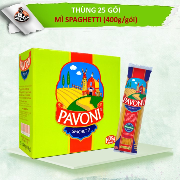 Thùng Mì Ý Pavoni 400gr (Mì Spaghetti) -100% lúa mì- Siêu tiện lợi và tiết kiệm