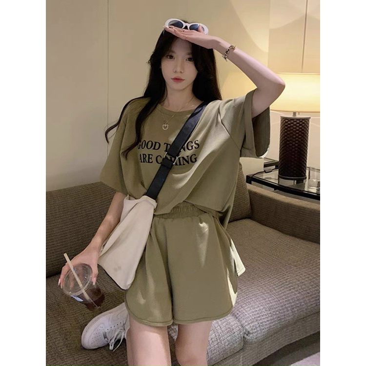 Set Bộ Đùi Short GOOD Áo Phông Tay Lỡ  Unisex Nam Nữ Chất Bo Tăm Dày UNisex Nam Nữ Mặc Nhà Đi Chơi