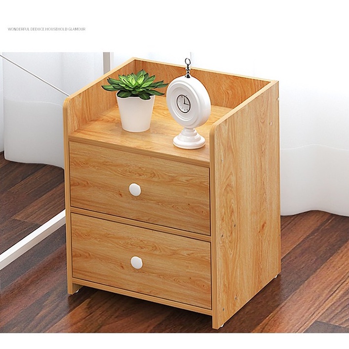 Tủ, Kệ Để Đầu Giường Vuông Ngăn Kéo Màu Gỗ 40 x 26 x 32.5cm