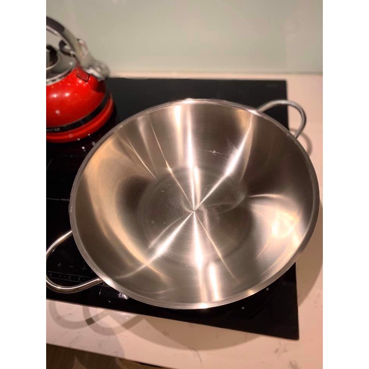 Chảo xào nấu Inox Silit WOK 32cm Chảo sâu lòng