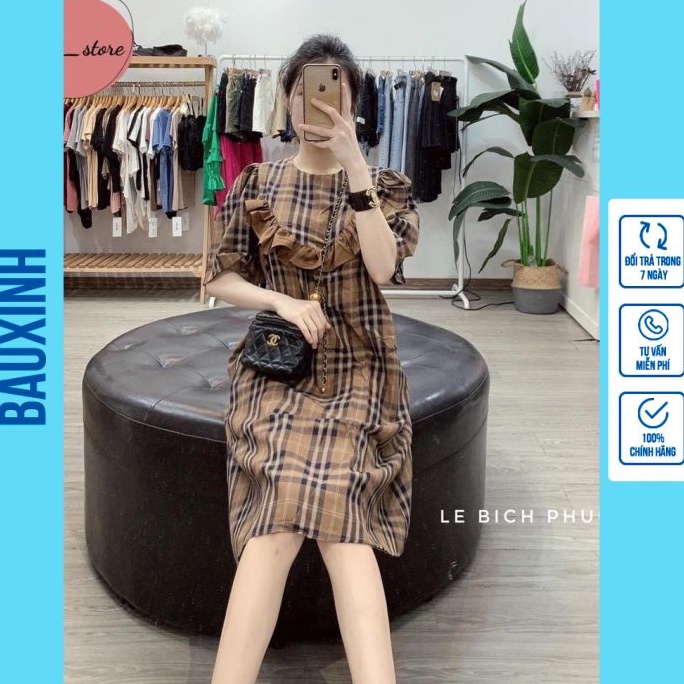Váy bầu, đầm bầu thời trang thiết kế chất lụa hoa freesize từ 45 đến 70kg