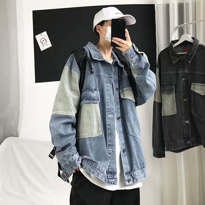 áo khoác denim vintage áo khoác nam form rộng tiếng Nhật áo khoác nam thời trang denim áo khoác nam cao cấp casual áo khoác bomber bigsize unisex