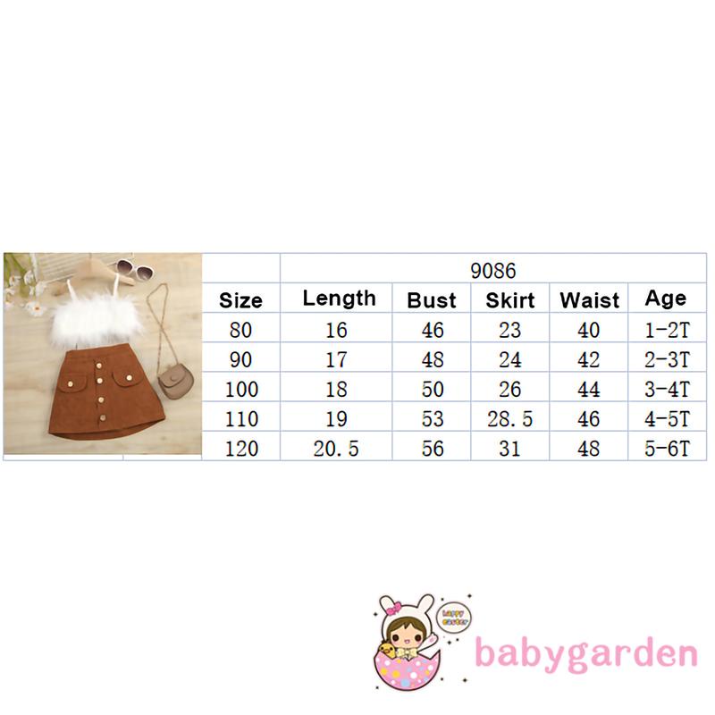 Set Áo Không Tay Màu Trơn + Chân Váy Chữ A Lưng Cao Phối Lông Vũ Thời Trang Mùa Hè Cho Bé Gái 1-6 Tuổi