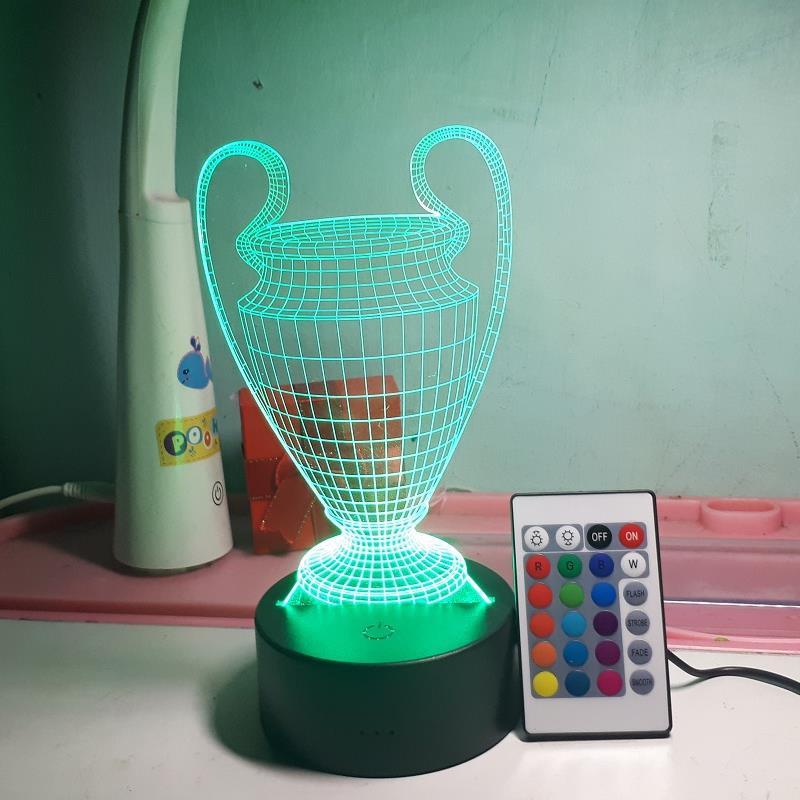 Đèn ngủ, Đèn trang trí Led 3D, Đèn ngủ 16 màu mini có điều khiển