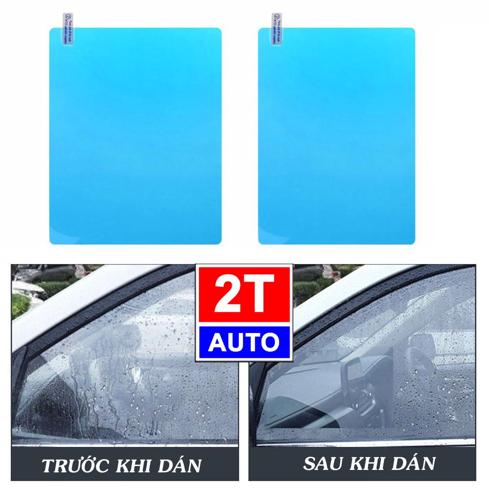 Bộ 2 Miếng tấm phim dán nano chống bám nước mưa kính ghế tài, ghế phụ cho xe hơi ô tô -  130x190mm full:   SKU:171