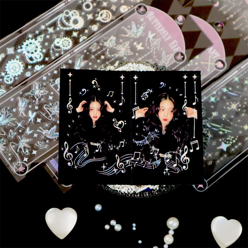 Miếng Dán Trang Trí Màu Bạc Ba Chiều