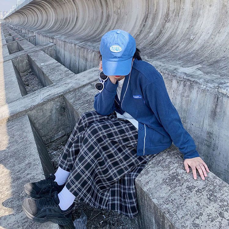 Chân Váy Dài Dáng Chữ A Lưng Cao Họa Tiết Kẻ Sọc Phong Cách Retro Nhật Bản Thời Trang Mùa Đông Cho Nữ