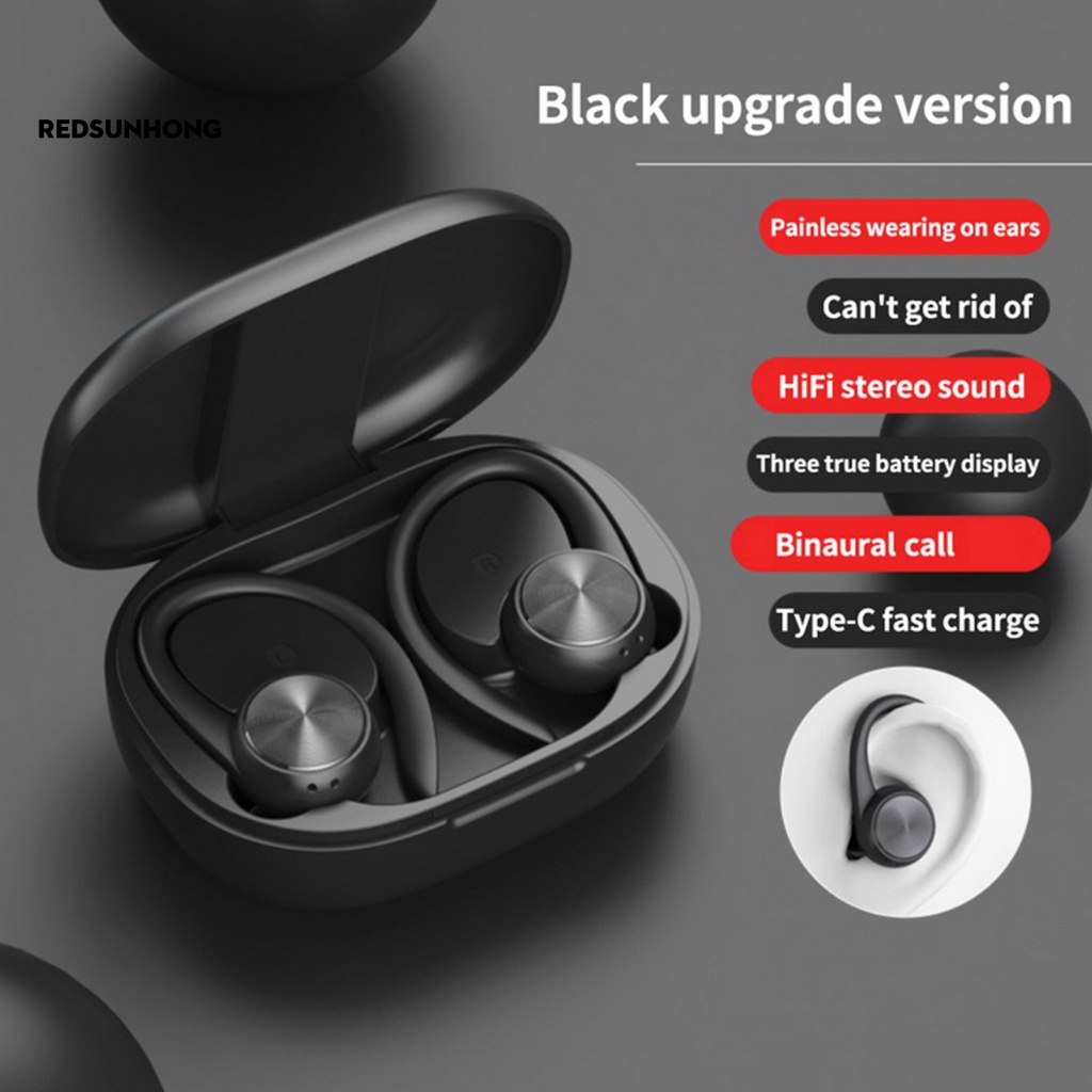 Tai Nghe Không Dây RSH.z Bluetooth 5.0 Âm Thanh Siêu Trầm Có Móc Vành Tai R200