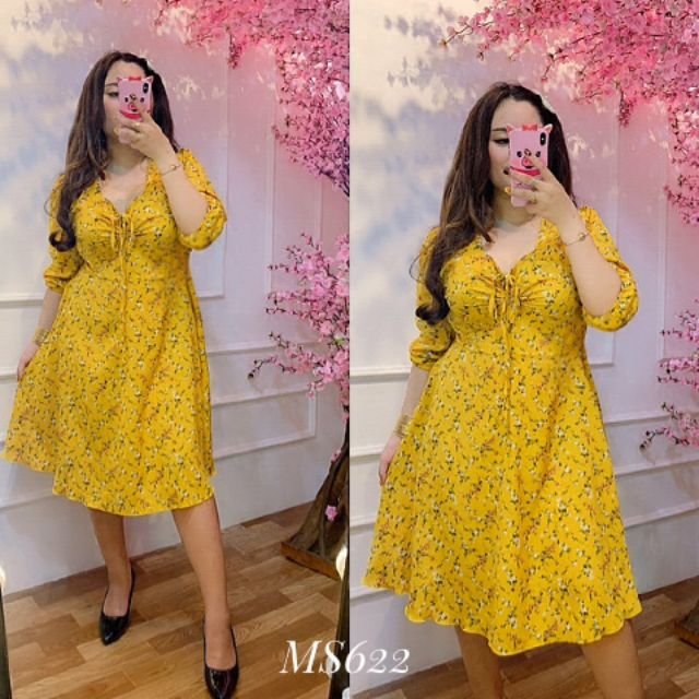 Đầm dây rút ngực bigsize