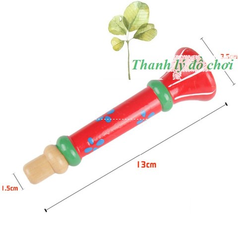 Còi gỗ  phát triển thính giác, luyện hơi cho bé - Đồ chơi an toàn