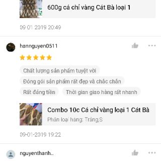 600gr cá chỉ vàng Cát Bà loại 1