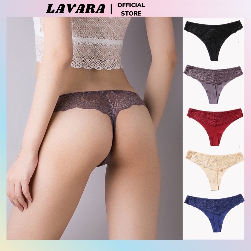 Quần Lót Ren Lọt Khe sexy đúc su thiết kế phối ren gợi cảm quyến rũ LAVARA QL05-04