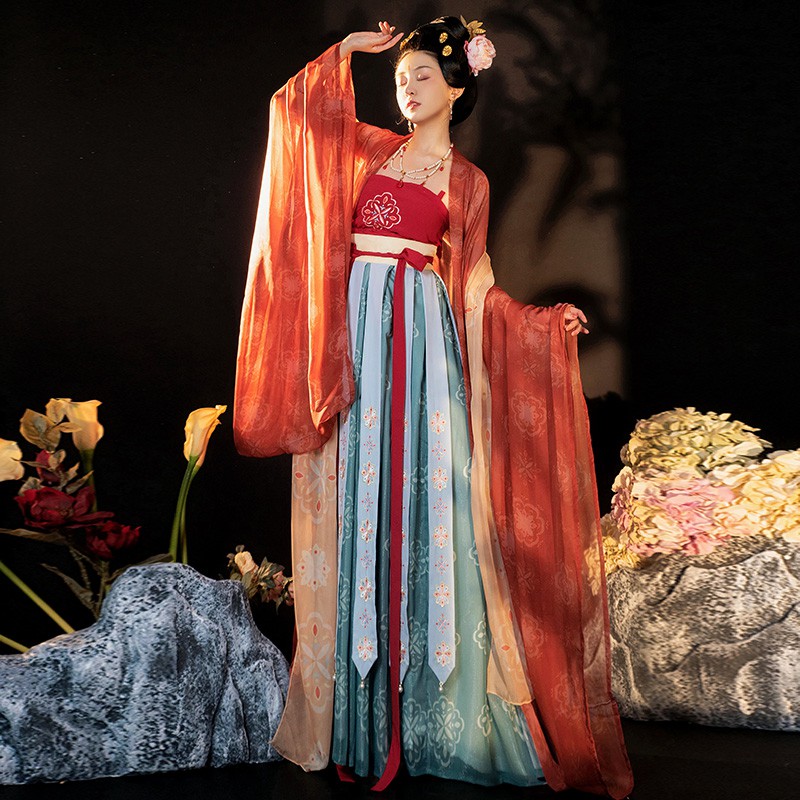 Bộ Váy Kiểu Trung Hoa Thiết Kế Xinh Xắn Cho Nữ