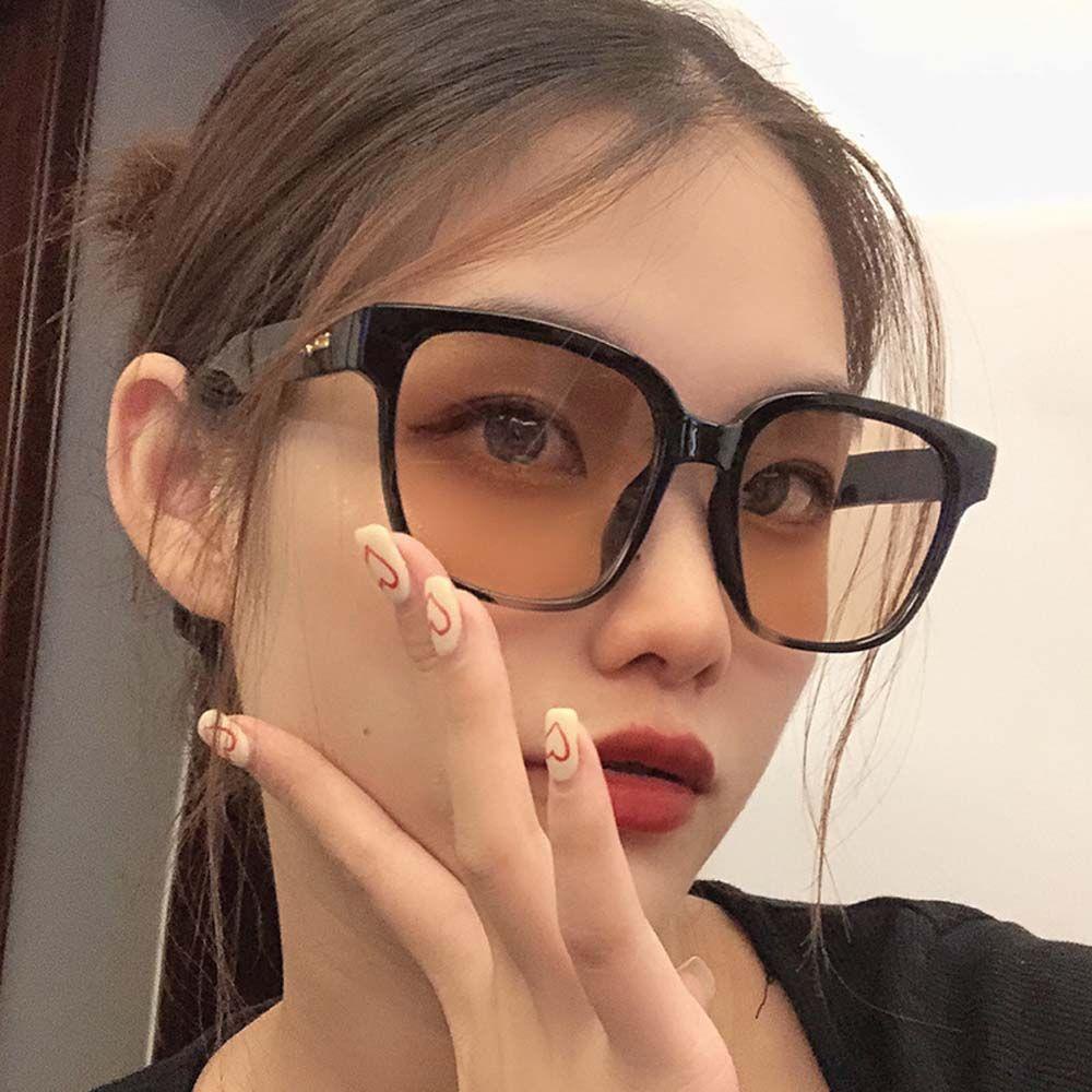 Kính Mát Gọng Vuông Oversize In Họa Tiết Da Báo Màu Xám Đen Phong Cách Vintage Cho Nữ