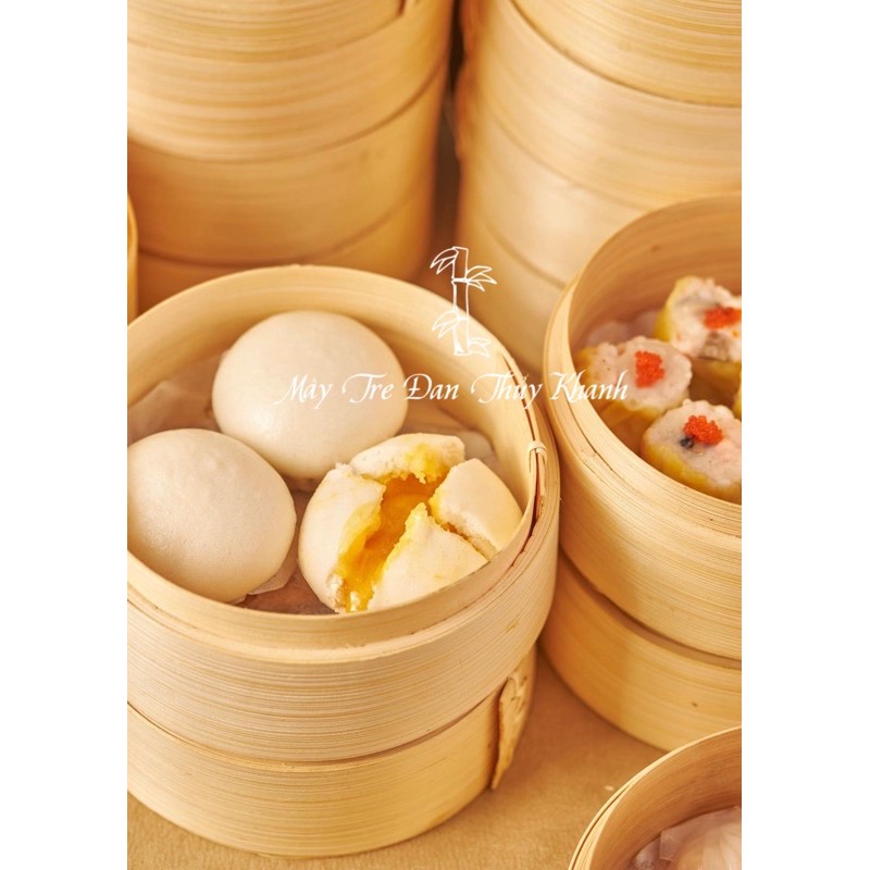 Lồng hấp tre xửng hấp tre bánh bao há cảo (1 lồng kèm đáy và nắp)