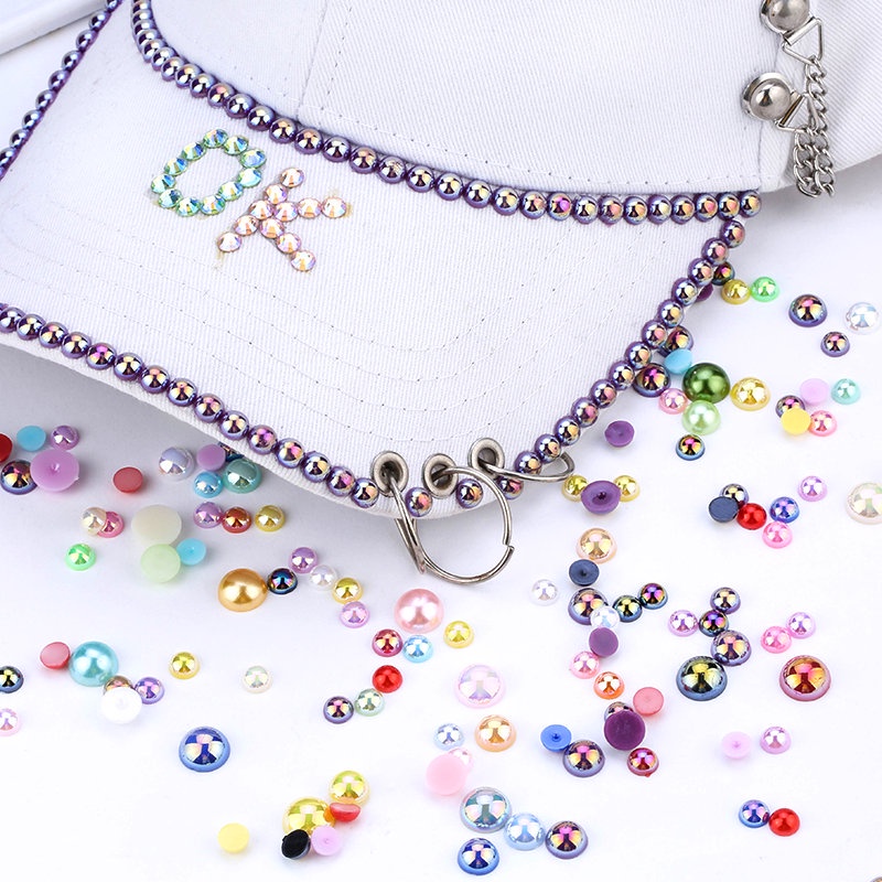 Hạt Ngọc Trai Tròn Bằng Nhựa ABS 6 / 8 / 10mm Tự Làm Trang Sức