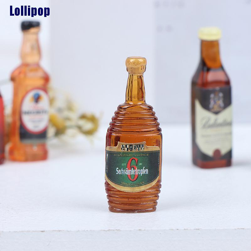 10 Mô hình chai rượu mini tỉ lệ 1/12 dùng để trang trí nhà búp bê
