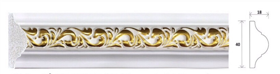 Chỉ nhựa composite bản 4cm - 864 hoạ tiết vàng trắng hoàn thiện bề mặt