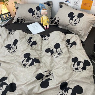 bộ chăn ga poly cotton nhập khẩu [ mẫu mickey xám ]