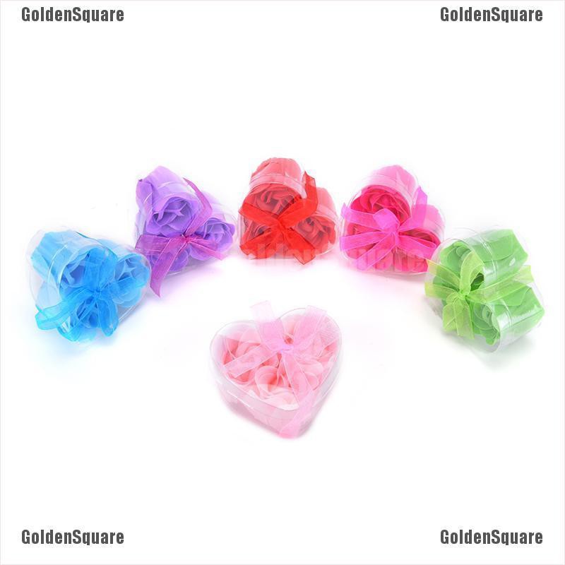 Set 3 Xà Phòng Tắm Hình Hoa Hồng Có Mùi Thơm Làm Quà Tặng Đám Cưới