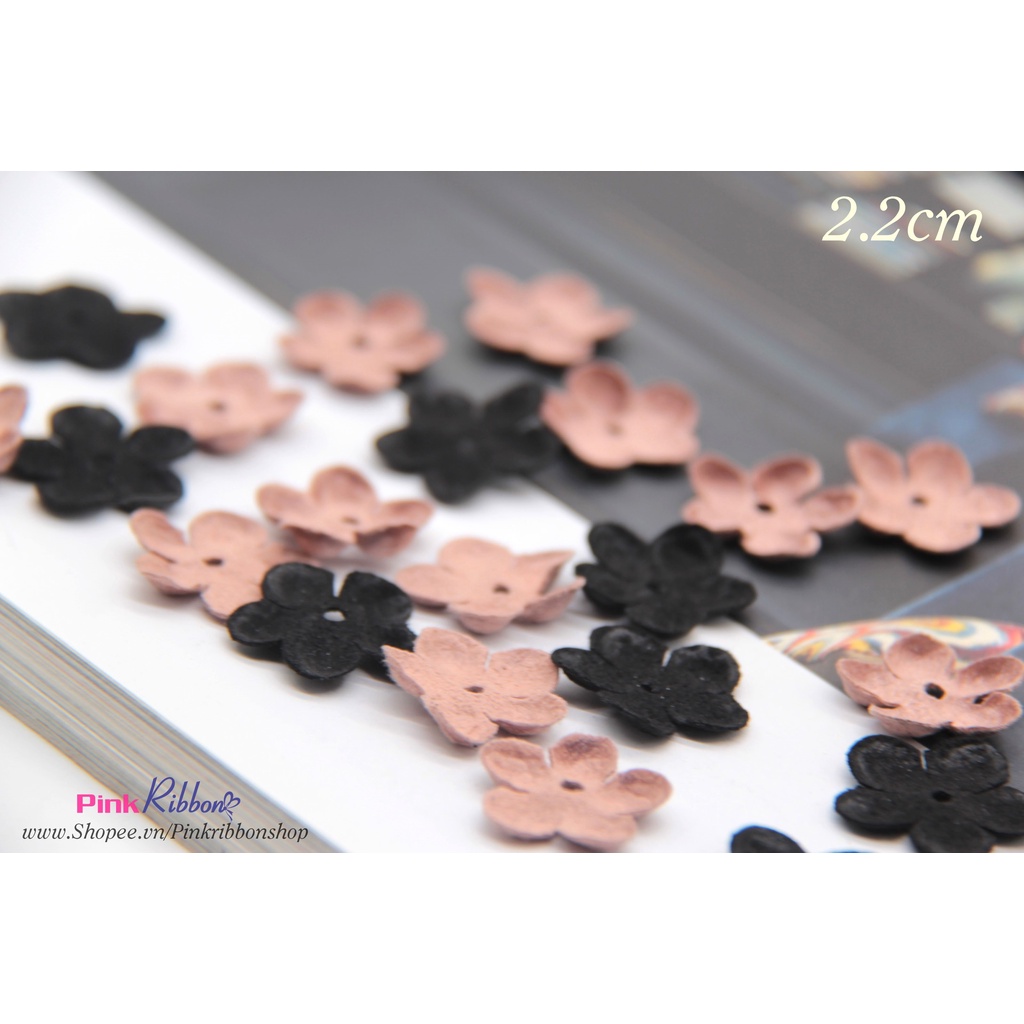 SET 5 CÁNH - Cánh hoa vải da lộn nhí 2.2cm