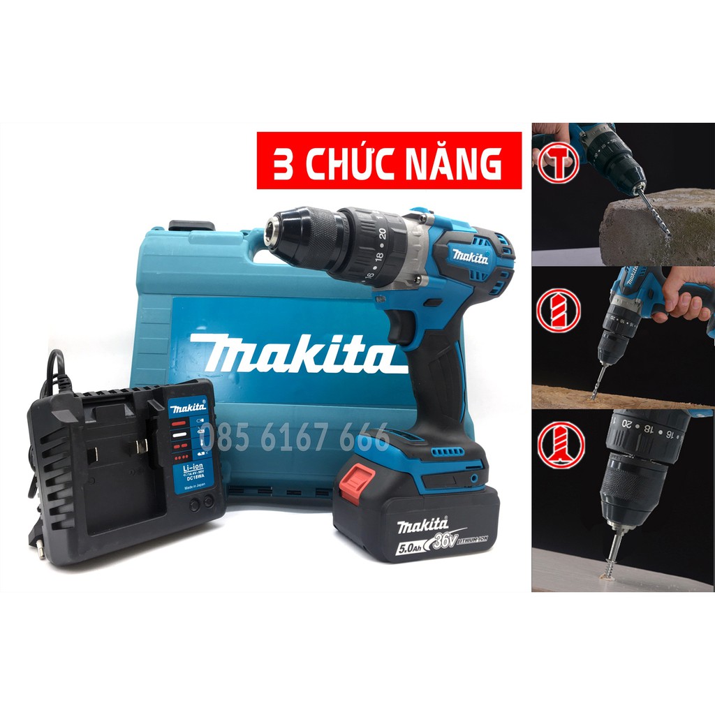 Máy Khoan Pin Bắt Vít Makita 36V, Khoan Pin Cầm Tay Makita 36v Không Chổi Than