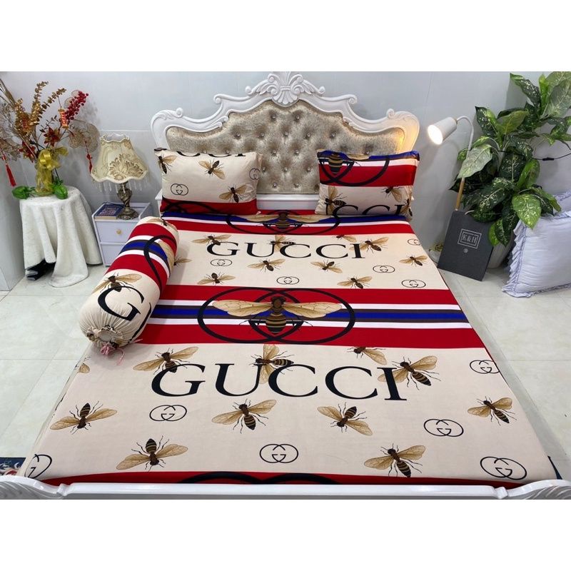 Bộ Drap thun Hàn Quốc mẫu Gucci phối 5 màu