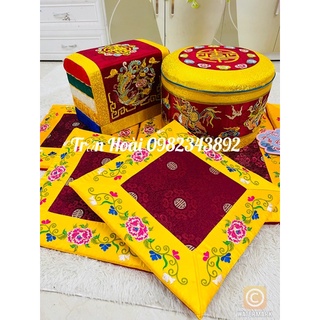 Phụ Kiện hầu Đồng - Đôn Hầu , Gối vỗ hầu đồng hàng gấm đẹp