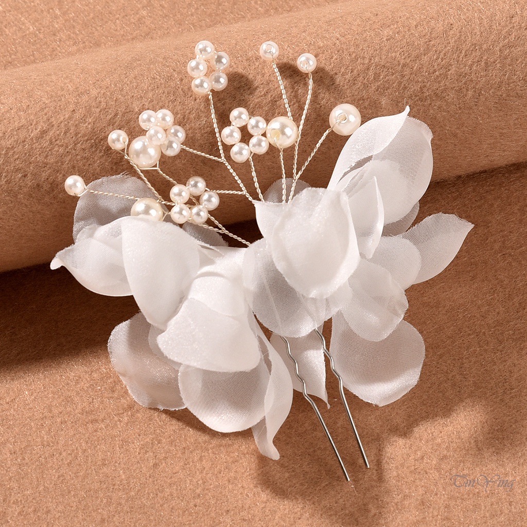 GETNOIVAS Set 2 trâm cài tóc hình chữ u đính ngọc trai giả thời trang cho nữ