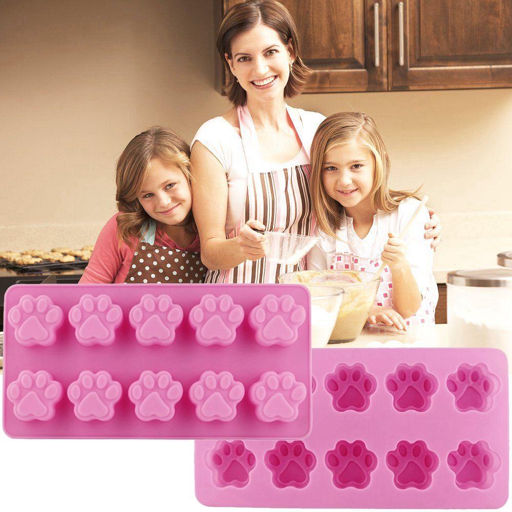 Khuôn Làm Sô Cô La 10 Ô Hình Dấu Chân Chó Mèo