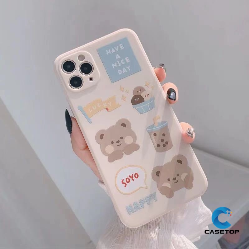 Ốp Điện Thoại Mềm Hình Gấu Cho Oppo A54 / 17 / 74 / 15 / 94 / 35 / 12 / 5S / 3S / 7 / 33 / 11K / 15S / 5 / 9 Reno 8T 4 5 8 4F A57 A76 / 9 Tấm Che Nắng Chất Lượng Cao Tiện Dụng