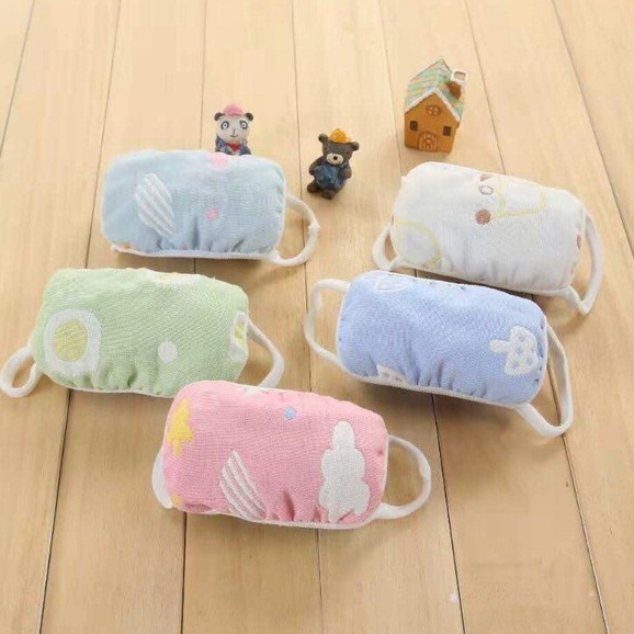 Khẩu trang xô 6 lớp màu sắc cho bé 3-7 tuổi KT37