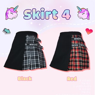 Chân váy nữa bên caro đỏ Natthy Style