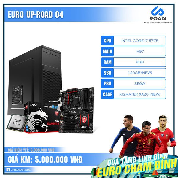 [QUÀ TẶNG LINH ĐÌNH - EURO CHẠM ĐỈNH] Bộ PC Gaming I7 5775 H97 Ram 8GB SSD 120 Nguồn 350W Vỏ Xigmatek XA20 New | BigBuy360 - bigbuy360.vn