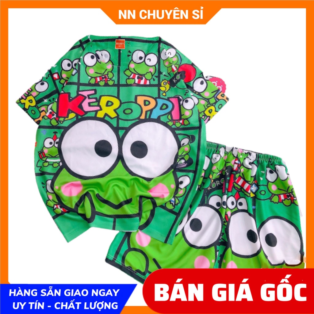 Set bộ 3D MẸ VÀ BÉ  Đồ bộ thun lửng đùi 3 lố sát nách in hình ếch hoạt hình chất thun mềm mát DBRB