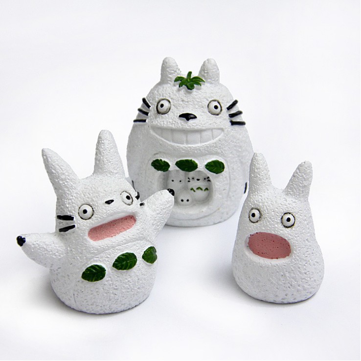 Mô hình Totoro và các bạn nghịch tuyết thích hợp trang trí tiểu cảnh, bể thủy sinh, terrarium, DIY