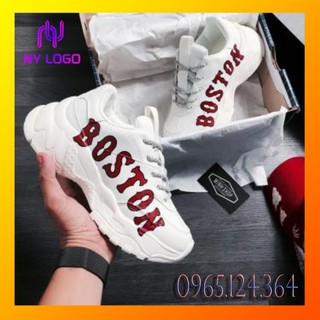 Giày ml,b boston đỏ da, chữ in 3d