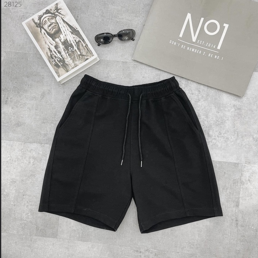 Quần Short Thun Trơn Poly Ống Suông Nam Nữ Unisex Chất Dày Mịn Không xù