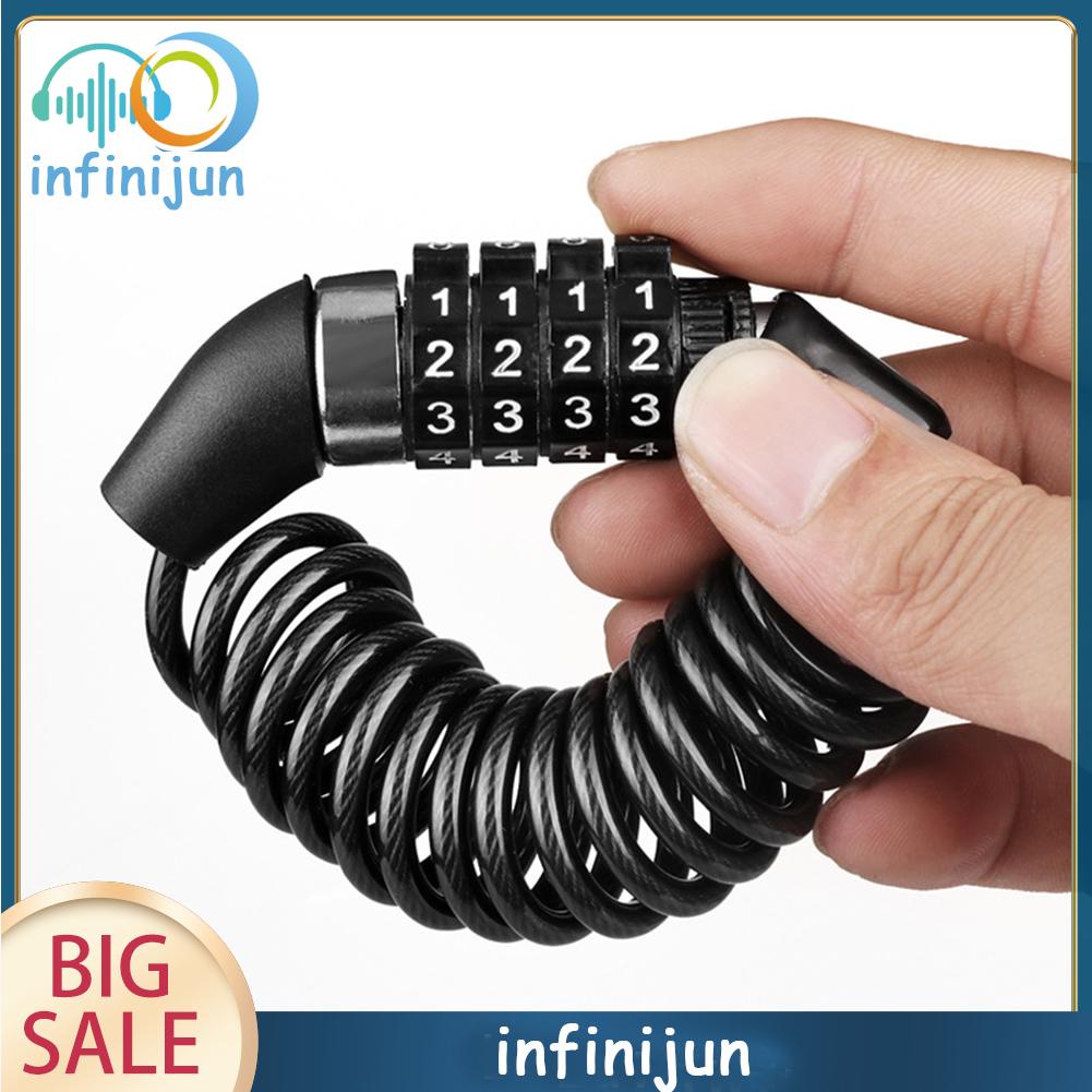 Ổ Khóa Nón Bảo Hiểm 4 Chữ Số Kèm Dây Thép Chuyên Dụng Cho Xe Đạp