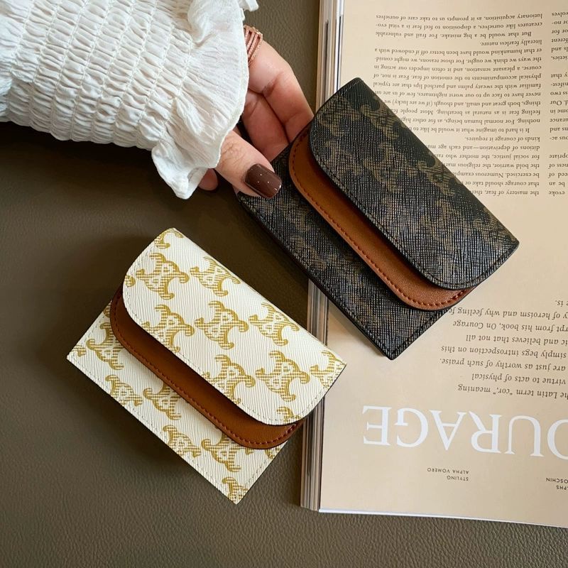 Ví Da Nhỏ Đựng Thẻ / Bằng Lái Xe In Họa Tiết Arc de Triomphe Cổ Điển Dành Cho Bạn Nữ