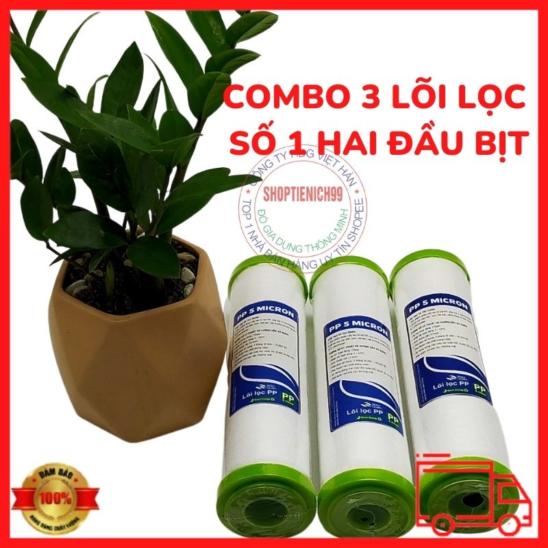 Combo 3 Lõi Lọc Hai Đầu Bịt Aqua Life Số 1 Lõi lọc nước số 1/ Lõi Lọc Nước PP10’’ Chuẩn Lắp Cho Các Máy RO.