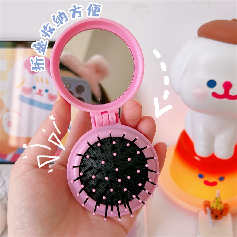 [Hàng mới về] Gương tích hợp lược trang điểm mini thiết kế hoạt hình đáng yêu nhỏ gọn dành cho bé gái F958