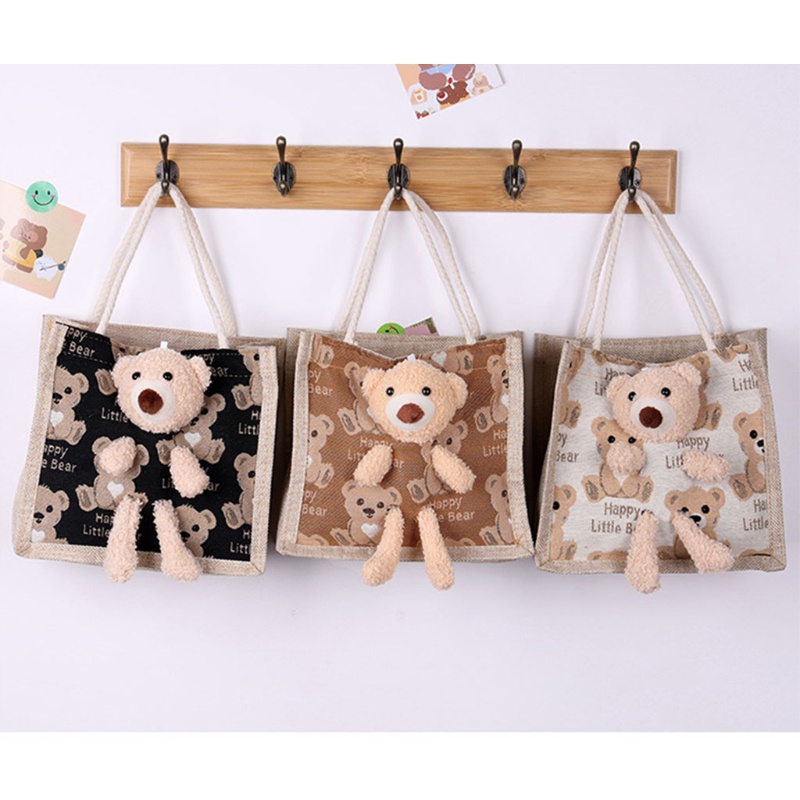 Túi Xách Nữ Cỡ Lớn In Hình Gấu Dễ Thương
