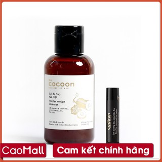Combo gel bí đao rửa mặt cocoon 140ml + son dưỡng môi dầu dừa bến tre cocoon 5g giúp giảm mụn ẩn, môi căng mọng