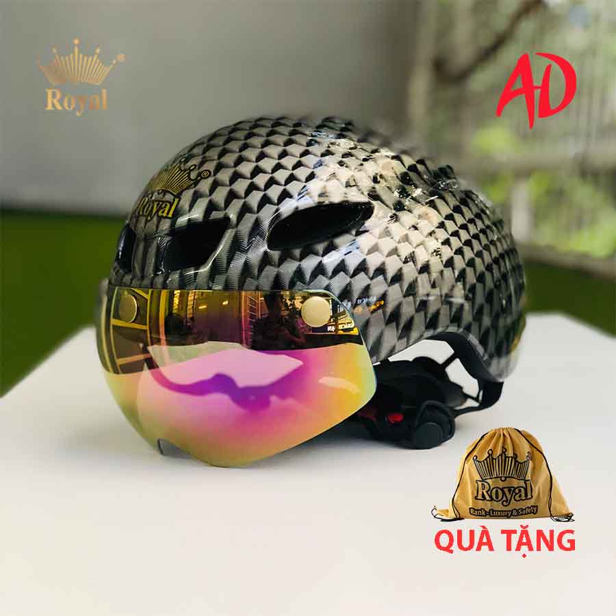 Mũ xe đạp Royal md16 đuôi nhọn tem 07 chính hãng giống poc 01, bảo hành 12 tháng, tặng túi vải Royal