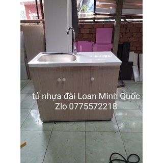 Tủ Bếp Mini Đài Loan - Có Bồn Rửa - Dán Gạch Men