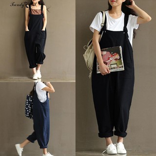 Quần yếm dáng rộng phong cách cổ điển thời trang cho nữ