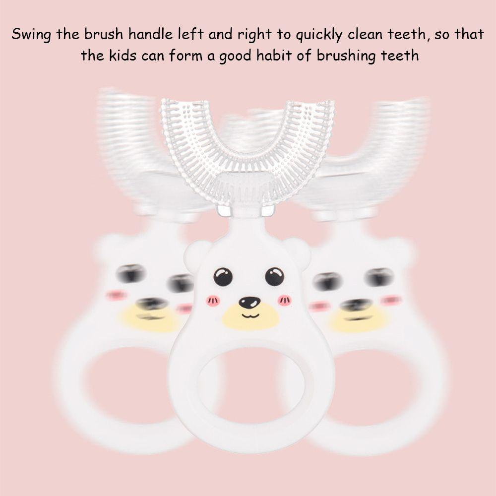 Bàn Chải Đánh Răng Hình Chữ U Bằng Silicon Mềm Cho Bé 2-12 Tuổi